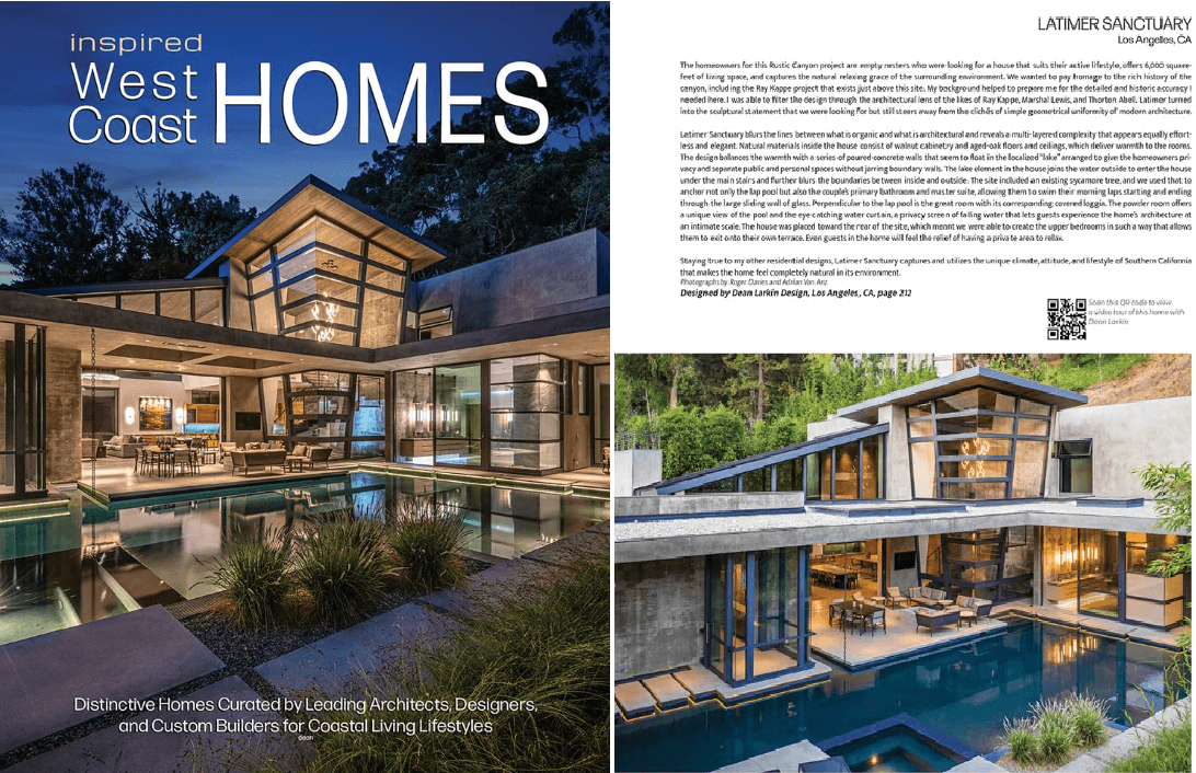 West Coast Homes Giveaway - cover of magazine featuring Latimer project by Dean Larkin Design