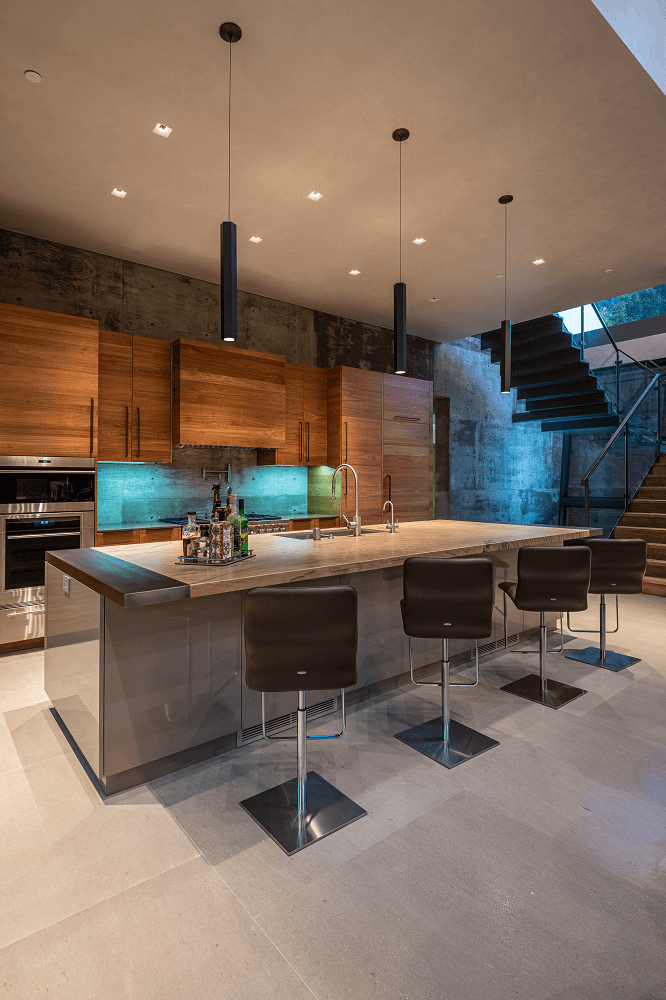 Latimer | Kitchen with island and stools | Dean Larkin Design