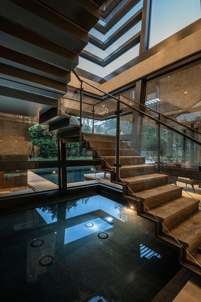 Latimer | Stairs and indoor pool area | Dean Larkin Design