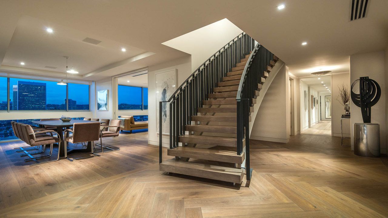 Century City Open Curved Staircase | Dean Larkin Design