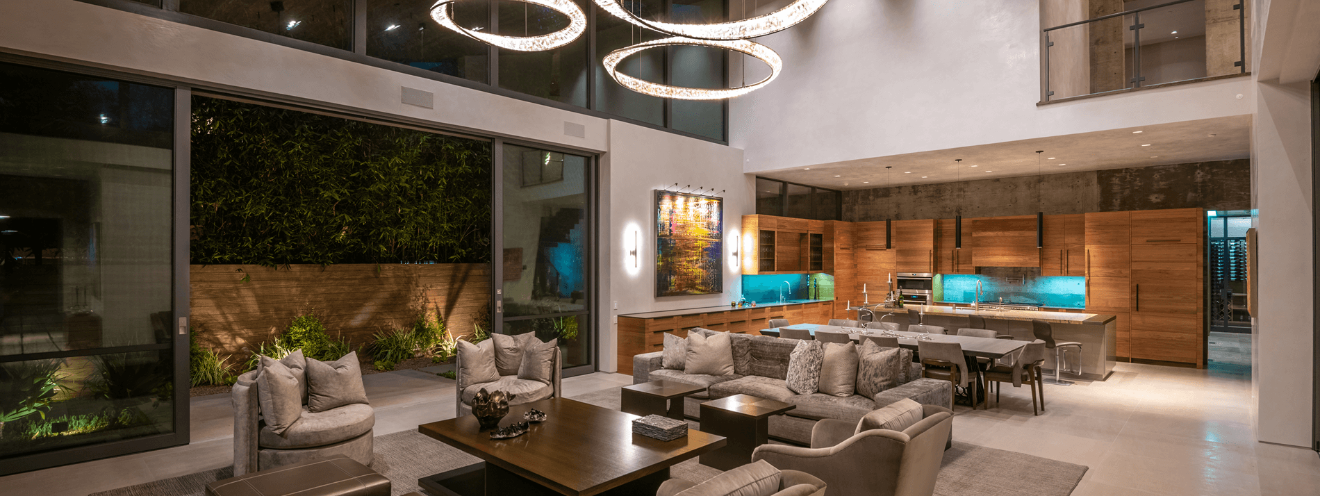 Living room into kitchen view of Latimer project - flex spaces in architecture design - Dean Larkin Design