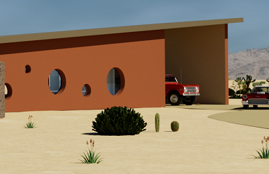 Faith Project rendering of one side of the house with the garage | Faith project spring solstice celebration Dean Larkin Design