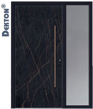 Dekton front door by Versco supplier at Bond event - architectural design innovations at Bond event - Dean Larkin Design
