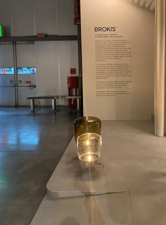 large brown toned opaque half-globes on floor - New lighting trend at Salone del Mobile 2023- Dean Larkin Design