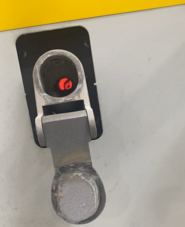 Viewer hole on kiln with heat visible - FLorim factory tour - Dean Larkin Design